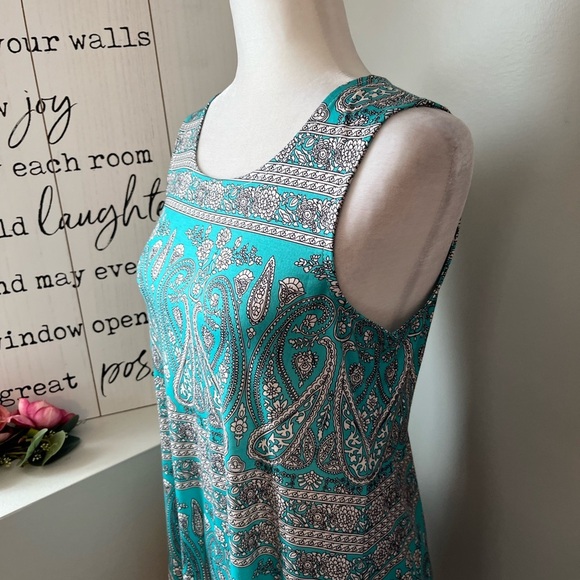 SimpleFun Summer Beach Floral Boho Tank Dress with Pockets - Picture 7 of 13